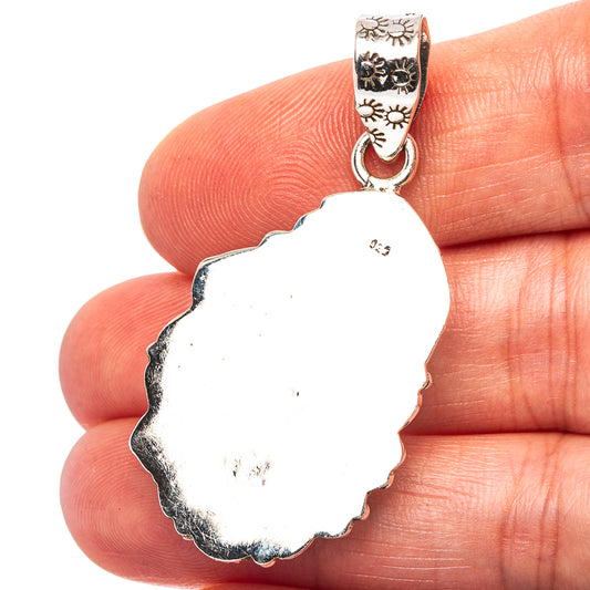 Exclusive Southwestern Style Hubei Turquoise Pendant 1 3/4" (.925 Sterling Silver)