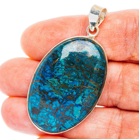 Premium Chrysocolla Pendant 2" (.925 Sterling Silver)
