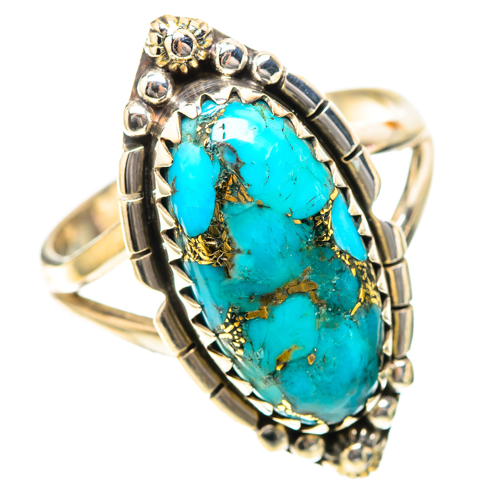 Blue Copper Composite Turquoise 925 Sterling Silver Ring Size 9.25 (925 Sterling Silver) RING139386