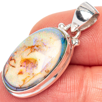 Rare Sterling Opal Pendant 1 1/4" (925 Sterling Silver) P41725