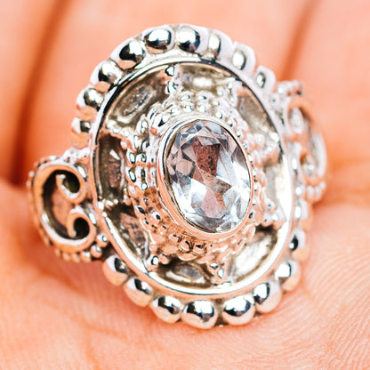 Blue Topaz Filigree Ring Size 7 (.925 Sterling Silver)