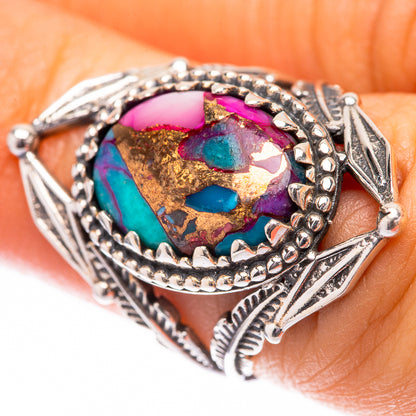 Kingman Pink Dahlia Turquoise Ring Size 6.25 (925 Sterling Silver) R140527
