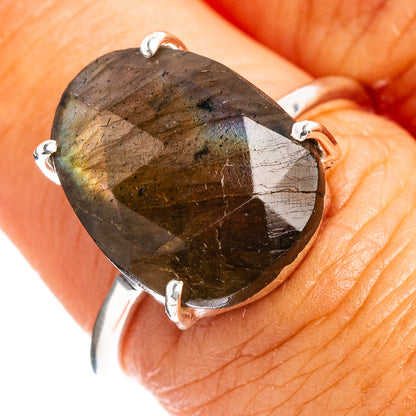 Faceted Labradorite Ring Size 7 (.925 Sterling Silver)