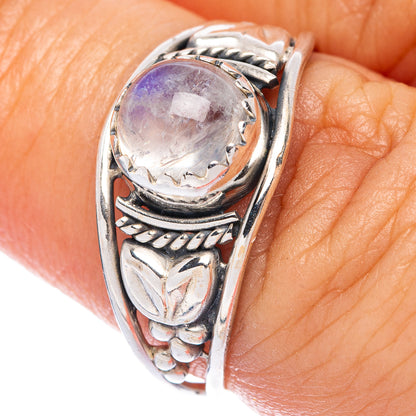 Rainbow Moonstone Dainty Ring Size 7 (925 Sterling Silver) R145808