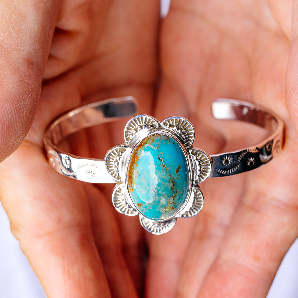 Royston Turquoise Bracelet Adjustable (.925 Sterling Silver)