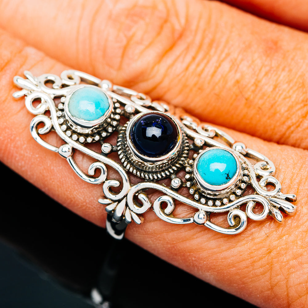 Premium Iolite, Sleeping Beauty Turquoise Ring (.925 Sterling Silver)
