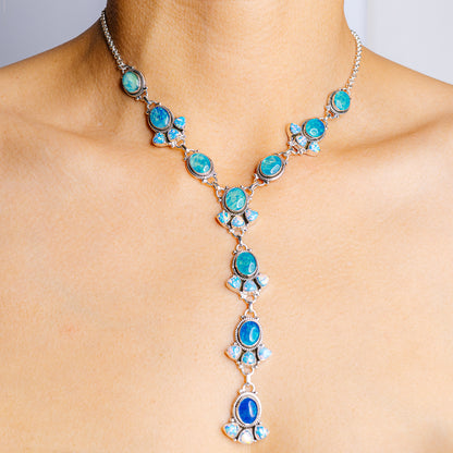 Triplet Opal Necklace 16 to 18" (.925 Sterling Silver)
