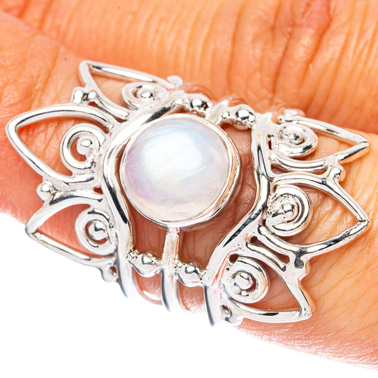 Premium Rainbow Moonstone Ring Size 6.5 (925 Sterling Silver) R3644