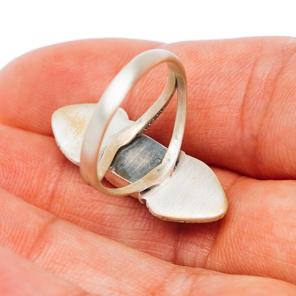 Sonoran Gold Turquoise, White Water Turquoise Ring Size 7 (.925 Sterling Silver)
