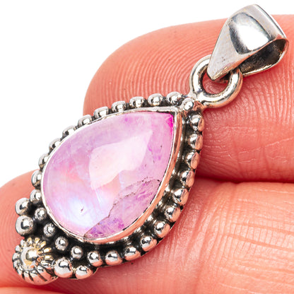 Pink Moonstone Pendant 1 1/4" (925 Sterling Silver) P42497