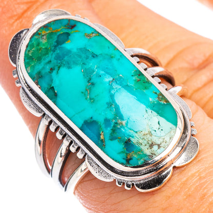 Arizona Turquoise Native Style Ring Size 7.5 (.925 Sterling Silver)