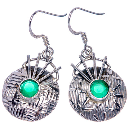 Green Onyx Earrings 1 1/2" (925 Sterling Silver) E433391