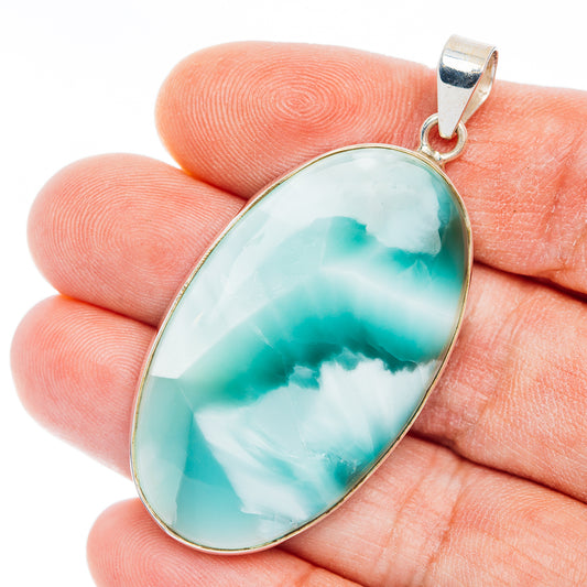 Premium Hemimorphite Pendant 2 1/8" (.925 Sterling Silver)