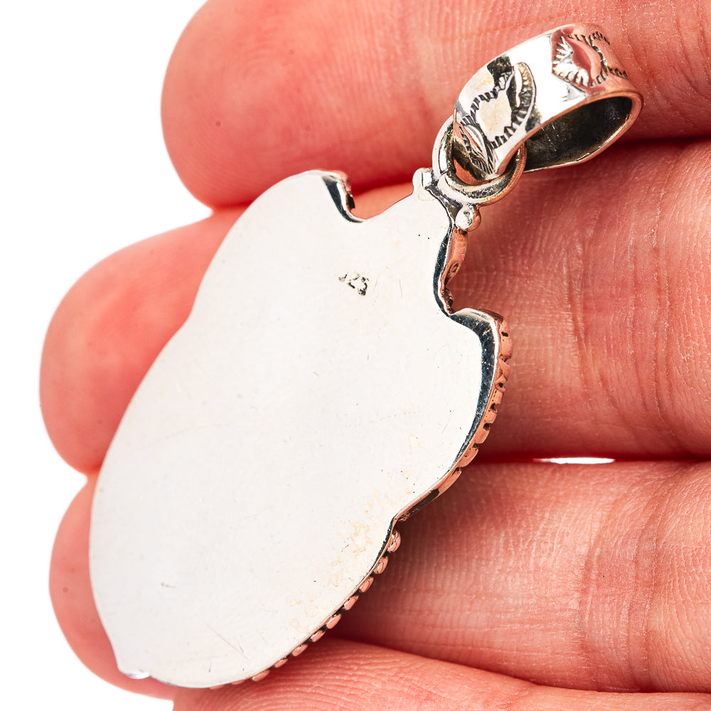 Exclusive Kingman Turquoise Pendant 1 3/4" (.925 Sterling Silver)