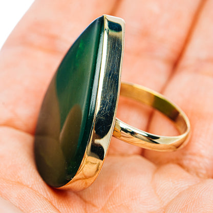 Nephrite Jade Ring Size 9 (German Silver)