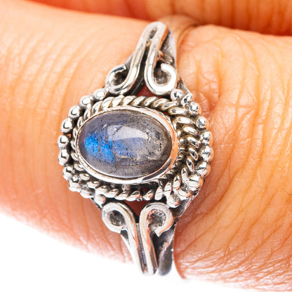 Labradorite Dainty Ring Size 8 (925 Sterling Silver) R5941