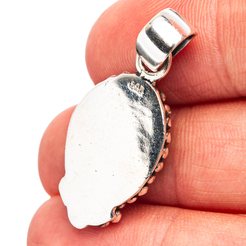 Green Aurora Opal Pendant 1 3/8" (.925 Sterling Silver)