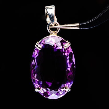 Premium Brazilian Amethyst Pendant 1 3/8" (.925 Sterling Silver)