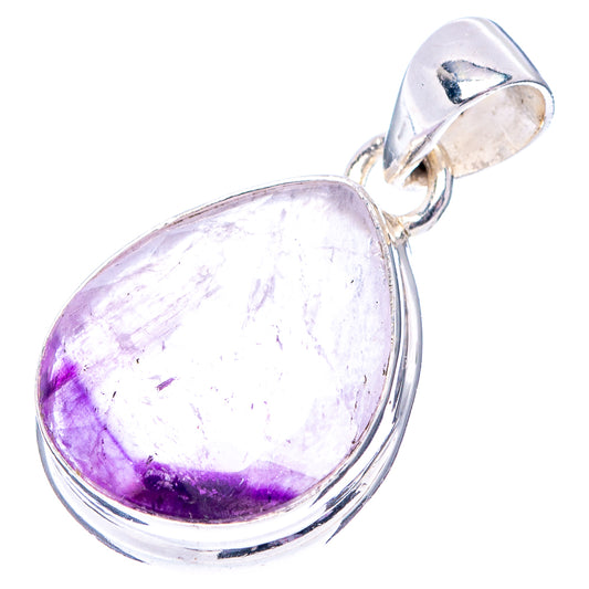 Oval amethyst pendant with bi-color stone in .925 sterling silver frame