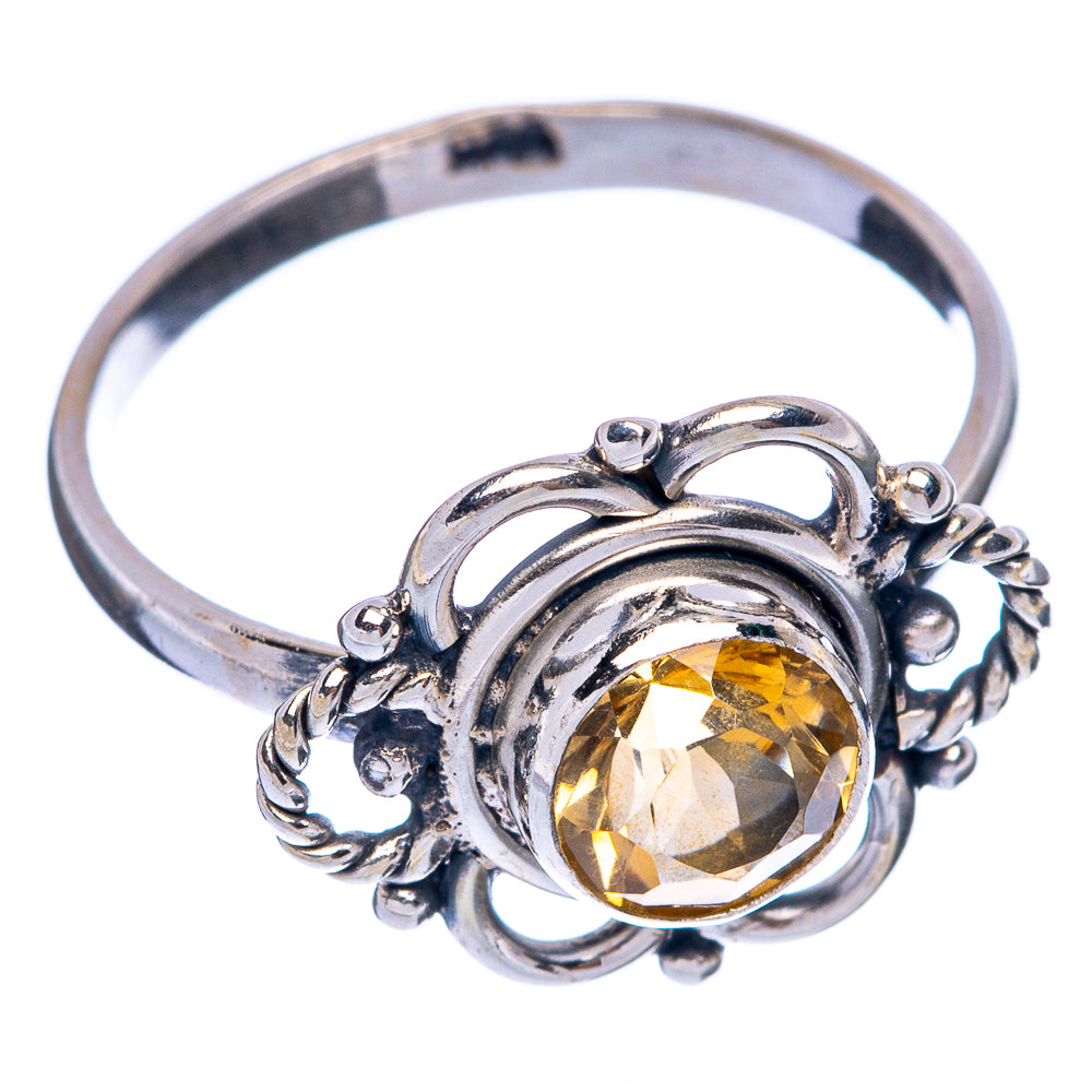 Faceted Citrine Dainty Ring Size 5.75 (925 Sterling Silver) R145621