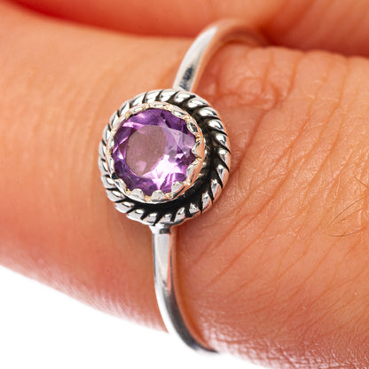 Faceted Amethyst Dainty Ring Size 7 (925 Sterling Silver) R145275