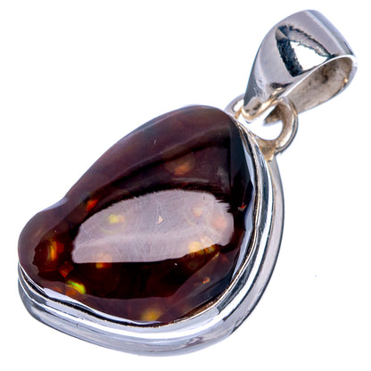 Rare Mexican Fire Agate Pendant 1 1/8" (925 Sterling Silver) P39968