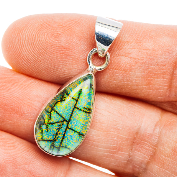 Sterling Opal Pendant 1 1/4" (.925 Sterling Silver)