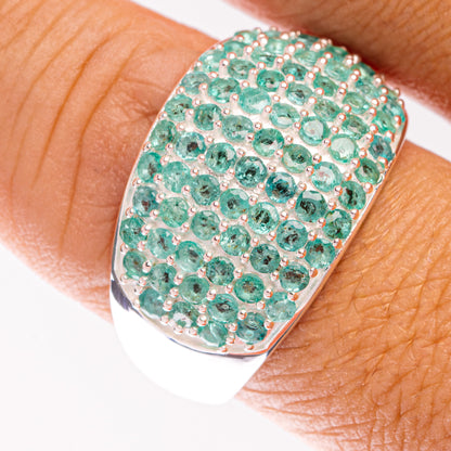 Zambian Emerald Ring Size 6 (.925 Sterling Silver)