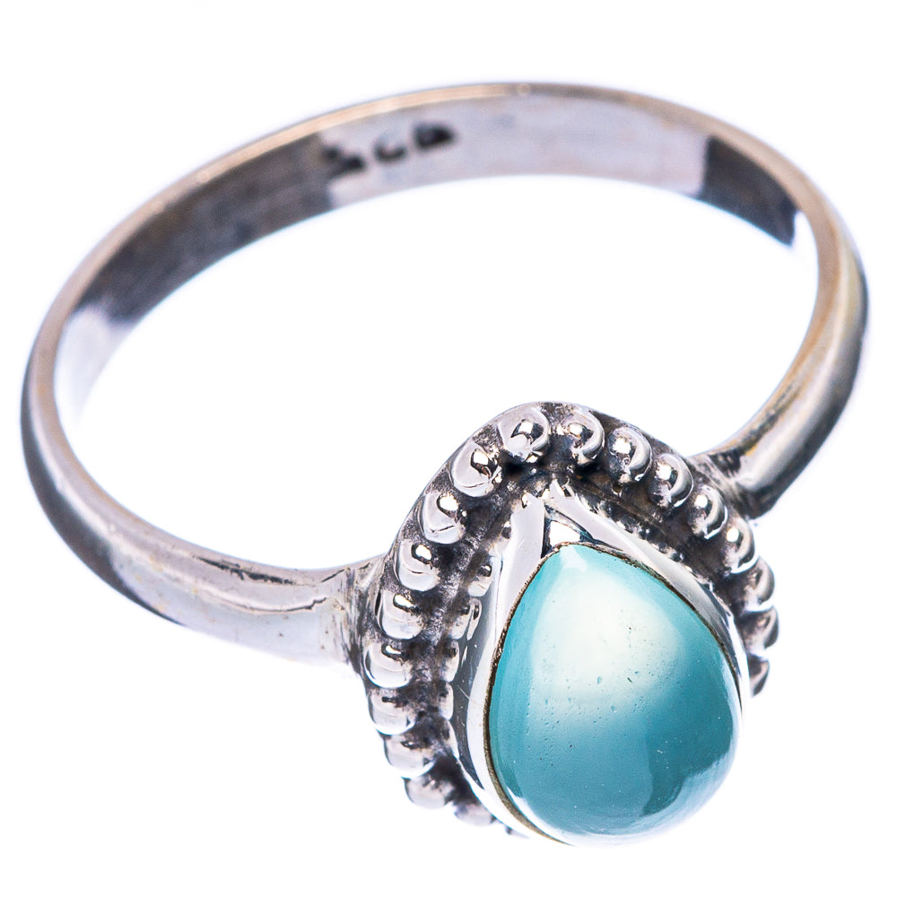 Aqua Chalcedony Dainty Ring Size 7 (925 Sterling Silver) R5799