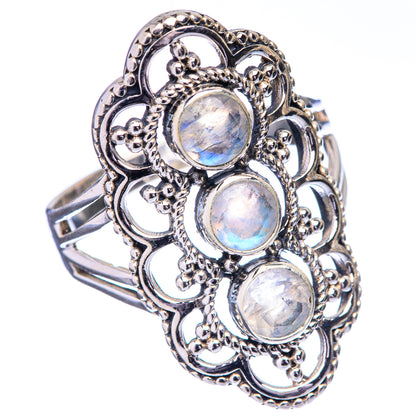 Rainbow Moonstone Ring Size 10 (925 Sterling Silver) R142632