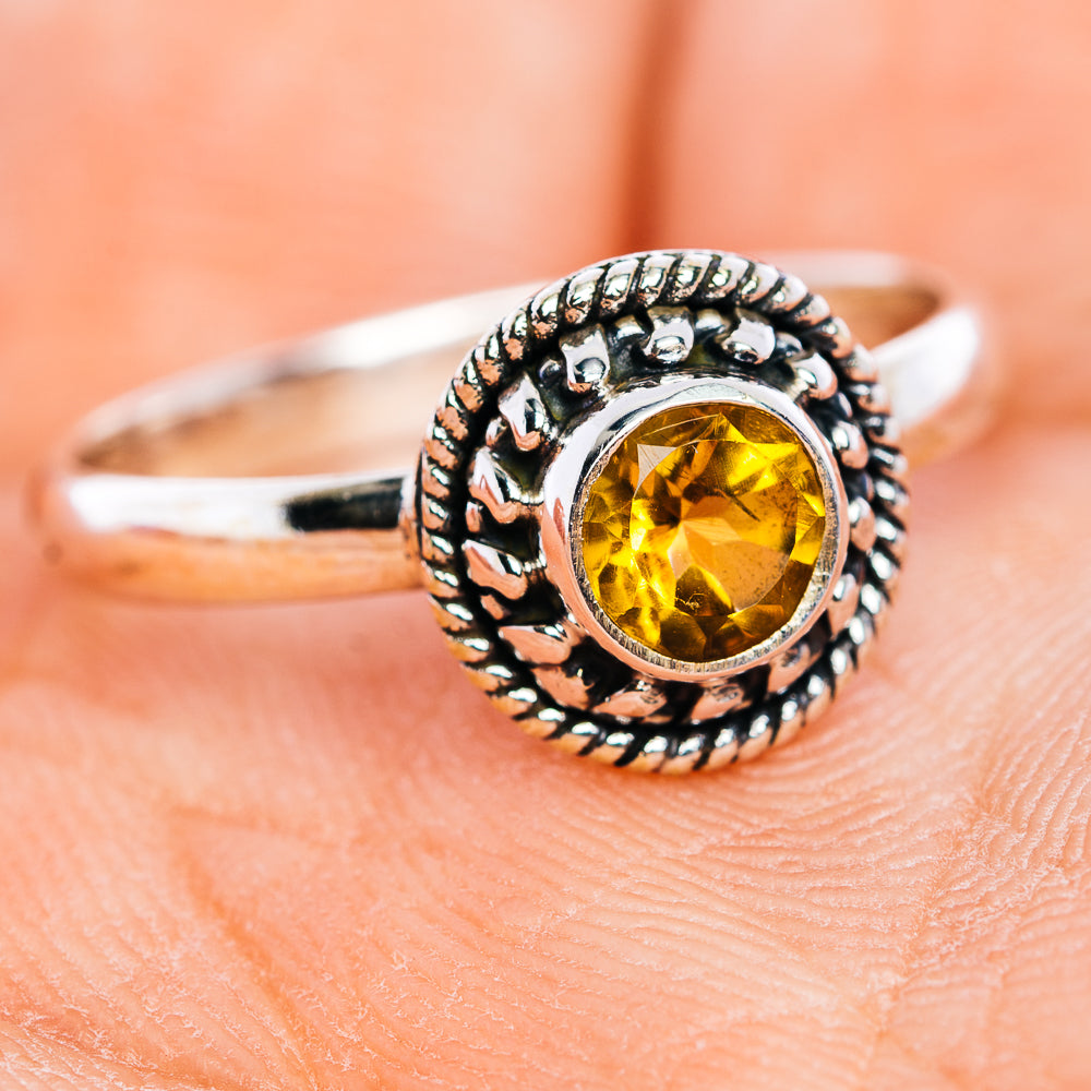 Citrine Filigree Ring Size 6.75 (.925 Sterling Silver)