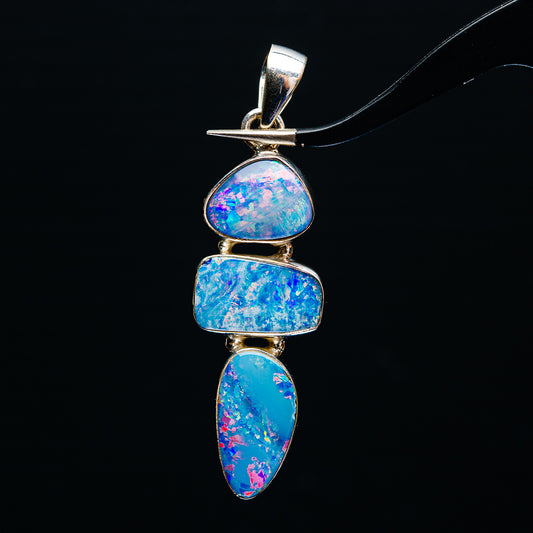 Premium Australian Fire Opal Doublet Pendant 2 1/4" (.925 Sterling Silver)