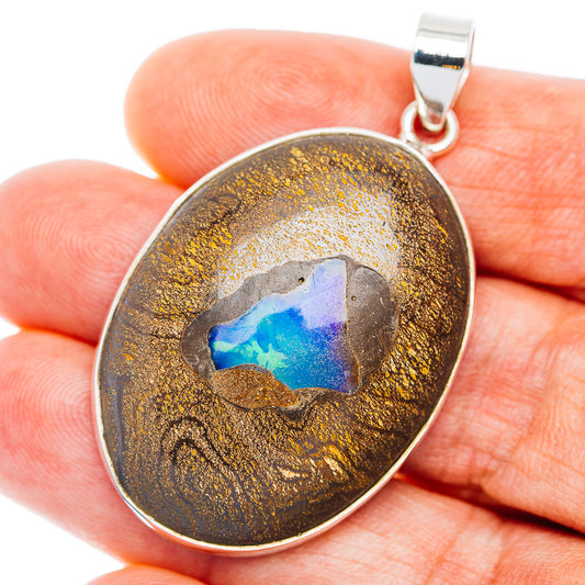 Premium Boulder Opal Pendant 1 7/8" (.925 Sterling Silver)