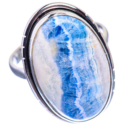 Large Blue Scheelite Ring Size 11 (925 Sterling Silver) R142174
