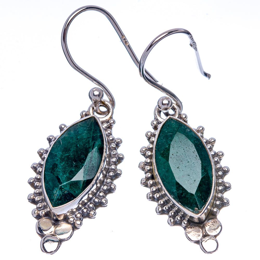 Green Sillimanite Earrings 1 3/8" (925 Sterling Silver) E433371