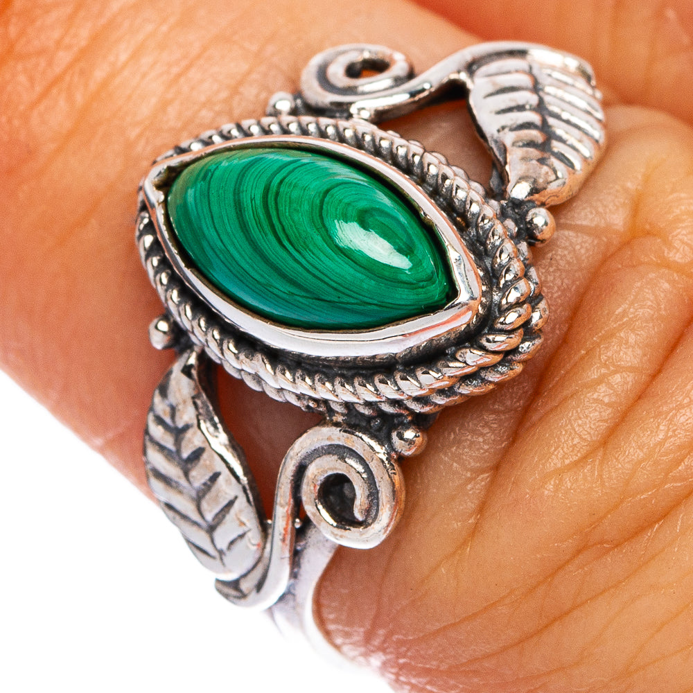 Malachite Dainty Ring Size 6.5 (925 Sterling Silver) R145467