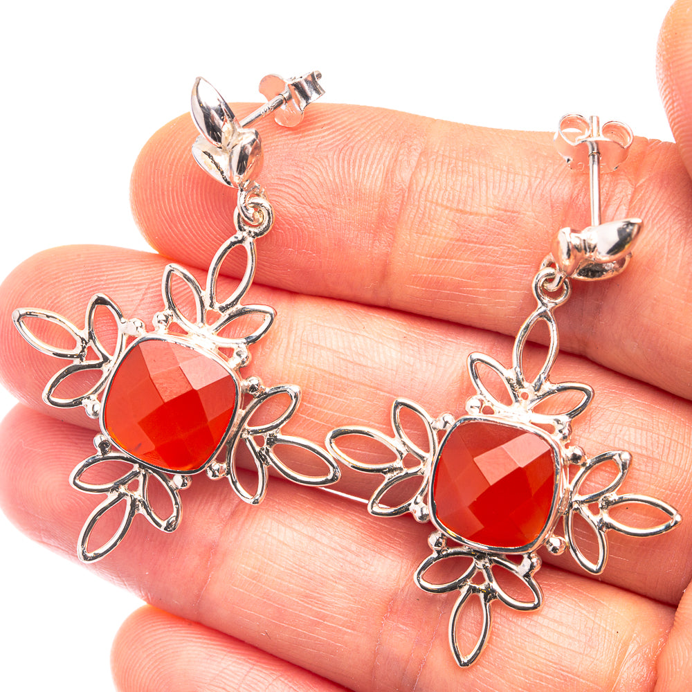 Premium Carnelian Earrings 1 5/8" (925 Sterling Silver) E432347