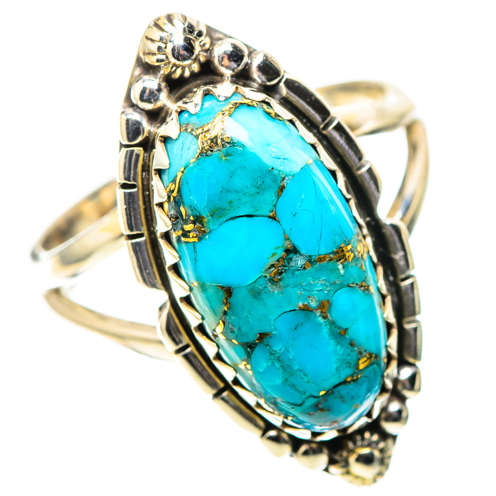 Blue Copper Composite Turquoise Ring Size 9.25 (925 Sterling Silver) RING138679