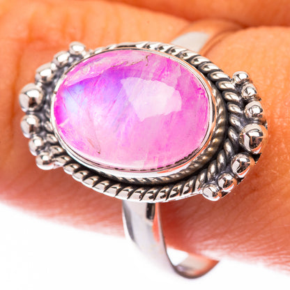 Pink Moonstone 925 Sterling Silver Ring Size 10.5 (925 Sterling Silver) RING140324