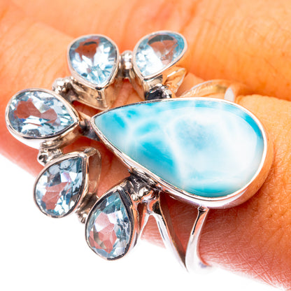 Signature Larimar, Blue Topaz Ring Size 8.75 (925 Sterling Silver) R141687