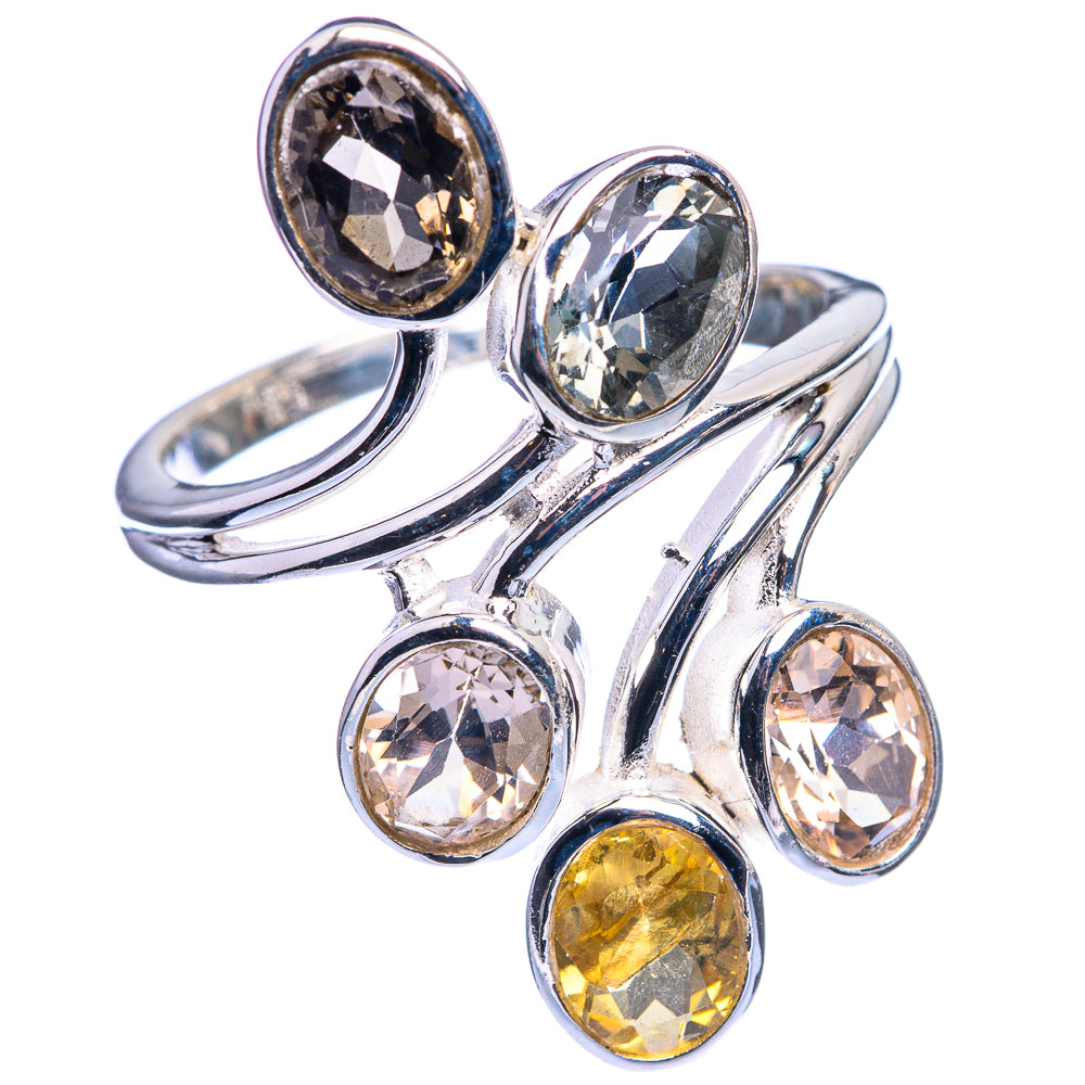 Multi-Topaz, White Quartz, Citrine Ring Size 9 (925 Sterling Silver) R142381