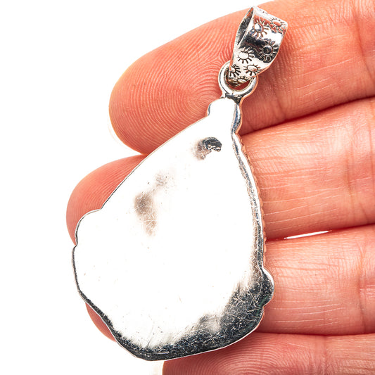 Exclusive Southwestern Style Hubei Turquoise Pendant 2" (.925 Sterling Silver)