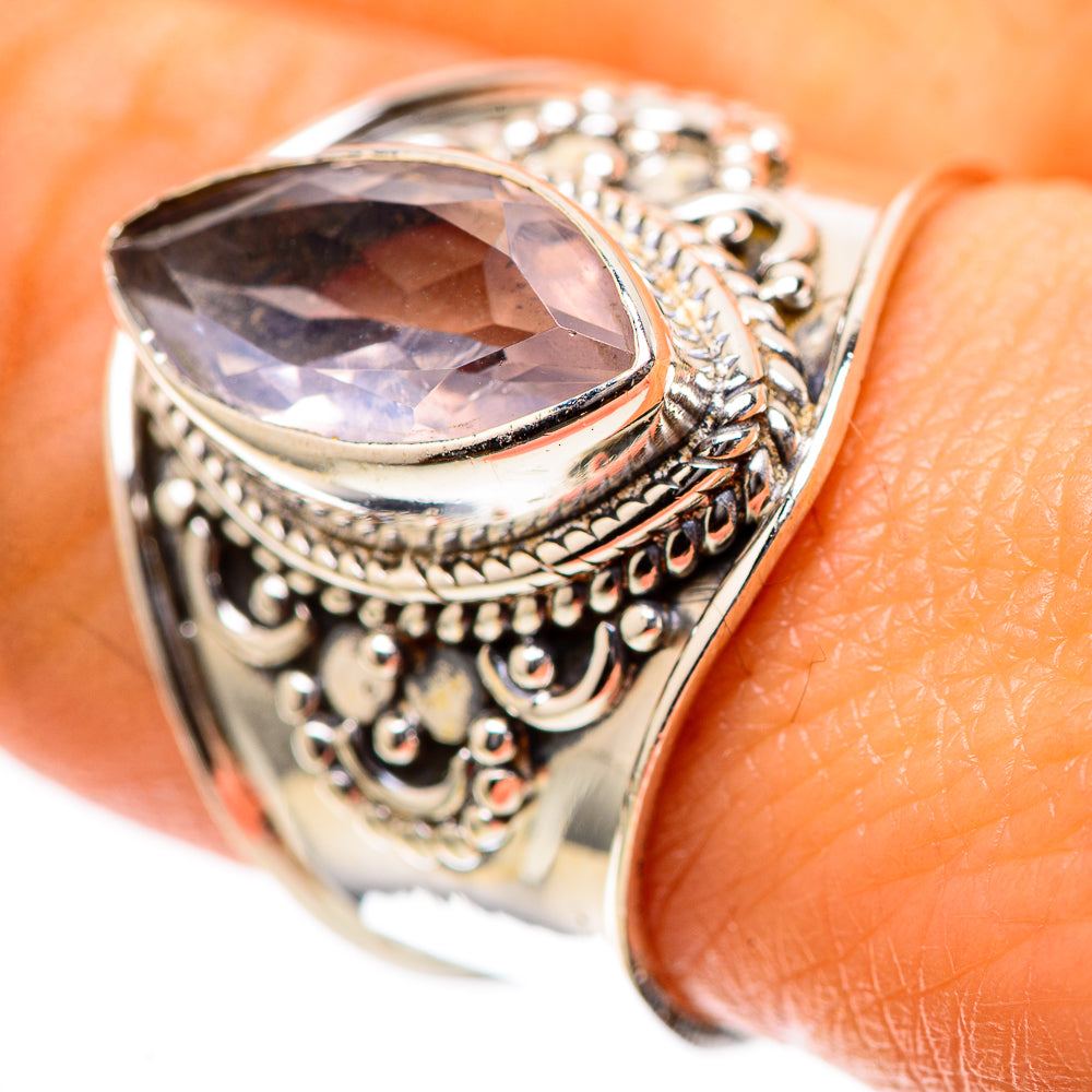 Rose Quartz 925 Sterling Silver Ring Size 8.25 (925 Sterling Silver) RING139342