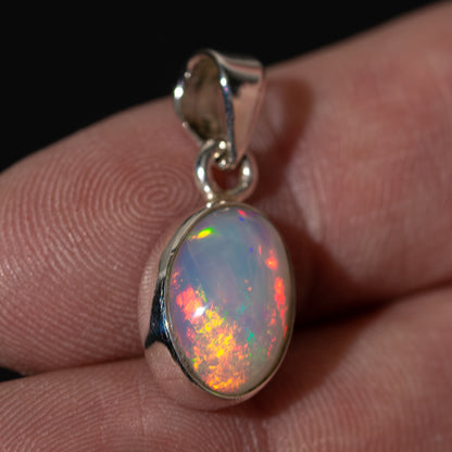 Ethiopian Water Opal Pendant 7/8" (.925 Sterling Silver)