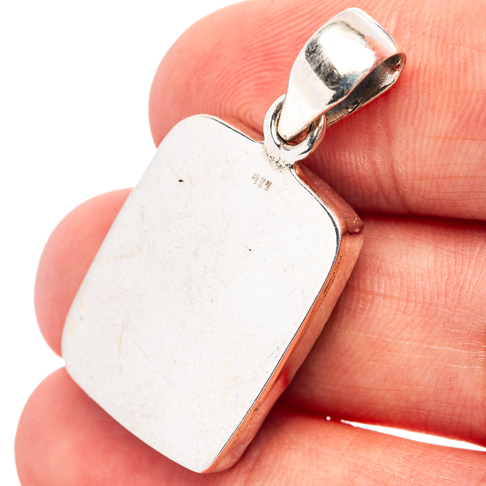 Purple Copper Turquoise Pendant 1 3/8" (.925 Sterling Silver)