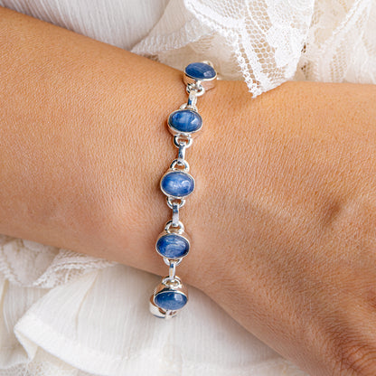 Premium Kyanite Bracelet 7 to 8" (.925 Sterling Silver)