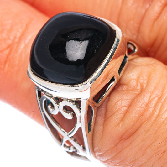 Black Onyx Ring Size 6.5 (925 Sterling Silver) R2894