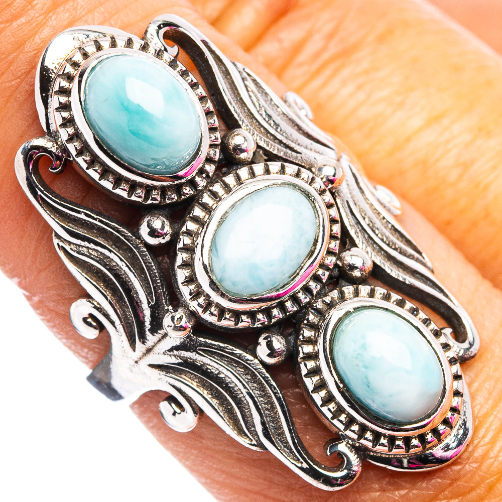 Rare Larimar Ring Size 7.75 (.925 Sterling Silver)