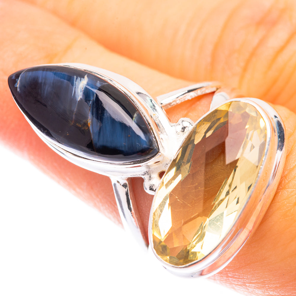 Large Pietersite, Citrine Ring Size 6.75 (925 Sterling Silver) R141376