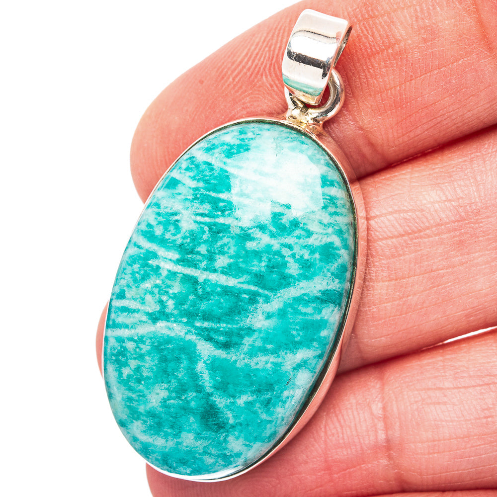 Amazonite Pendant 1 3/4" (.925 Sterling Silver)